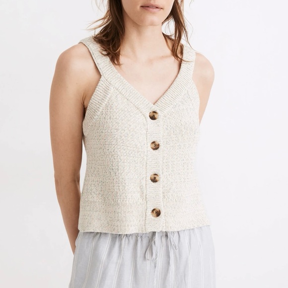 Madewell Tops - Madewell Rainbow Marled Wakefield Button-Front Sweater Tank